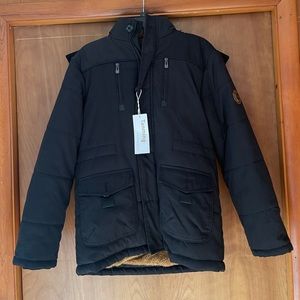 Tamning Black Winter Coat with Teddy Lining, Size Small, Women’s